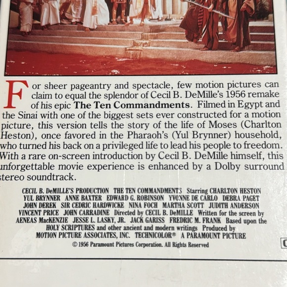 Cecil B. DeMille’s The Ten Commandments! 📼 VHS movie in original sealed wrap 💫 - Picture 4 of 9